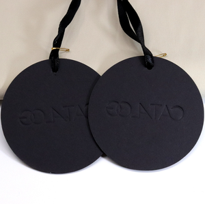 Tùy chỉnh đặc biệt giấy đen thẻ vàng dập quần áo tay thẻ với logo Vòng treo thẻ nghệ thuật đặc biệt giấy treo tag - Product Image 2