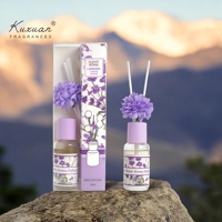 Désodorisant en verre ambré 30ml pour la décoration intérieure, ensemble de diffuseurs d'arômes en fibre, avec fleur