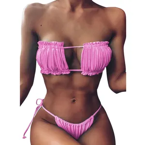 Fashion Femme Trendy Crochet Swimwear Beachwear Pink Bikinis Al Por Mayor Designer Bikinis Sets Bikini