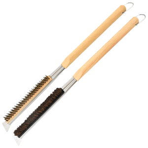 Brosse de nettoyage pour pierre à pizza de four à bois, en fibre de coco, avec long manche, outil de nettoyage et grattoir - Product Image 6