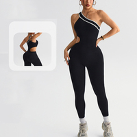 Unitard athlétique asymétrique pour femme, combinaison de yoga très extensible, effet push-up, color block, découpes, pour le fitness – Fournisseur direct usine