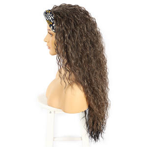 BeautyTown-peluca <span class=keywords><strong>Afro</strong></span> rizada con banda para la cabeza, pelo largo ondulado marrón - Product Image 6