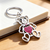 Porte-clés mousqueton personnalisé en alliage de zinc, style vintage, motif Care Bear, avec traitement de surface par électrolyse et émail