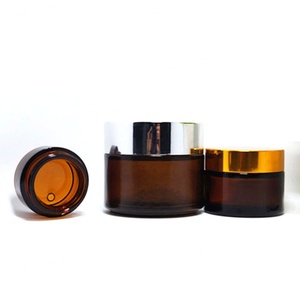 5g 10g 15g 30g 50g 60g 100g <b>Empty</b> 60ml Amber Glass Face Cream Eye Cream Skin Cream <b>Jar</b> with Gold Metal Rotary Lids - Product Image 3