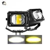 Phare LED auxiliaire super lumineux 100W bicolore pour moto tout-terrain, 4x4, VTT, SUV et véhicules automobiles