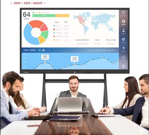 Hot bán kỹ thuật số thông minh phẳng Bảng điều chỉnh 4k hiển thị màn hình TV 65 75 86 inch xách tay bảng tương tác cho lớp học - Product Image 2