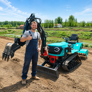 Mini Cultivador Agrícola con Orugas de Goma, Máquina Agrícola Multiusos de Alta Potencia, Tractor de Orugas - Product Image 1