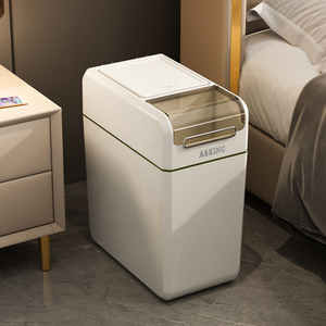 A&King Trash Can 12L Push Open Lid Rectangular Indoor Waste Bin Bathroom Use - Product Image 2