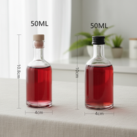 Botol Kaca Mini Bulat Kosong 50ml 100ml 200ml 250ml 375ml Grosir untuk Gin Vodka Whiskey Minuman Keras Botol Kaca Gin