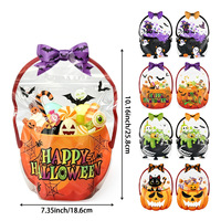 Nouveau sac à fermeture éclair irrégulier à trois soudures pour Halloween, motif citrouille, fantôme, crâne, chauve-souris, idéal pour bonbons et cadeaux de fête
