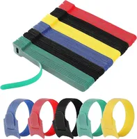 50 attaches-câbles réutilisables Jiaen de 6 pouces en polyester/nylon, sangles réglables écologiques pour vêtements, avec boucle auto-agrippante