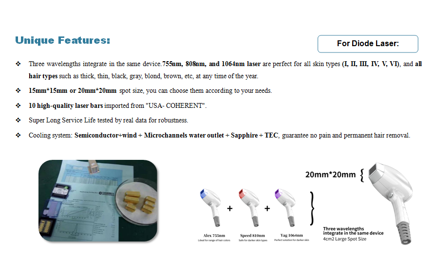 New Multi-Function 2 in 1 ND YAG picolaser  tattoo removal machine and Diode Laser 808 Hair removal machine