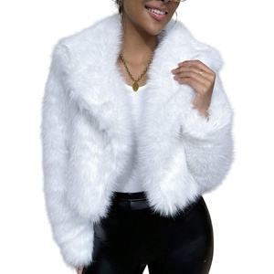 Women's <b>Short</b> Faux Fur <b>Jacket</b> Long <b>Sleeve</b> Plush Winter Coat Open Front Party Outerwear Wholesale OEM ODM - Product Image 5