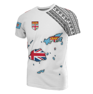 พิมพ์แบรนด์ของคุณเสื้อผ้าผู้ชายมีสไตล์โพลินีเซีย<span class=keywords><strong>ฟิจิ</strong></span><span class=keywords><strong>แผนที่</strong></span>พิมพ์เสื้อยืดที่กําหนดเองนุ่มสีขาวTapa Design TShirtขายส่ง - Product Image 1