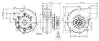 Motor DC Tanpa Sikat 24V 36W Blower Sentrifugal 2900RPM dengan Impeller Paduan Aluminium untuk Sistem Pembuangan Gas Boiler yang Dipasang di Dinding.