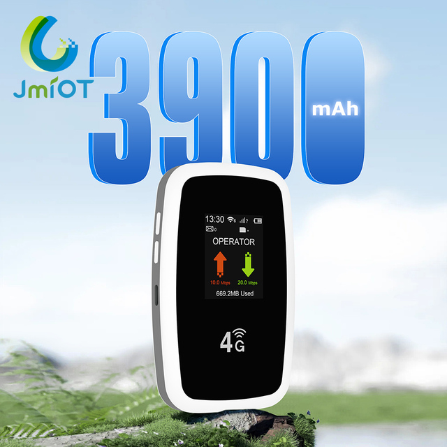 JIMI Unlocked 4G/LTE 300Mbps Portable Outdoor Mobile WiFi Device Esim Firewall VPN WEP QoS Wireless Support