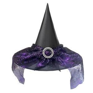 Wowei Halloween divertido fantasma araña Web bruja sombrero murciélago mascarada vestir sombrero mágico para accesorios de disfraces - Product Image 3