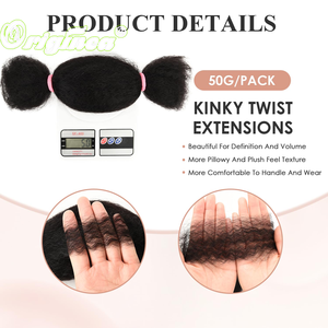 Originea Cheveux Bruts Vierges Double Tirage Pré-Étirés pour Tresses Afro Kinky En Vrac Extensions de Cheveux Humains pour Tresses/ Vanilles/ Locs - Product Image 4
