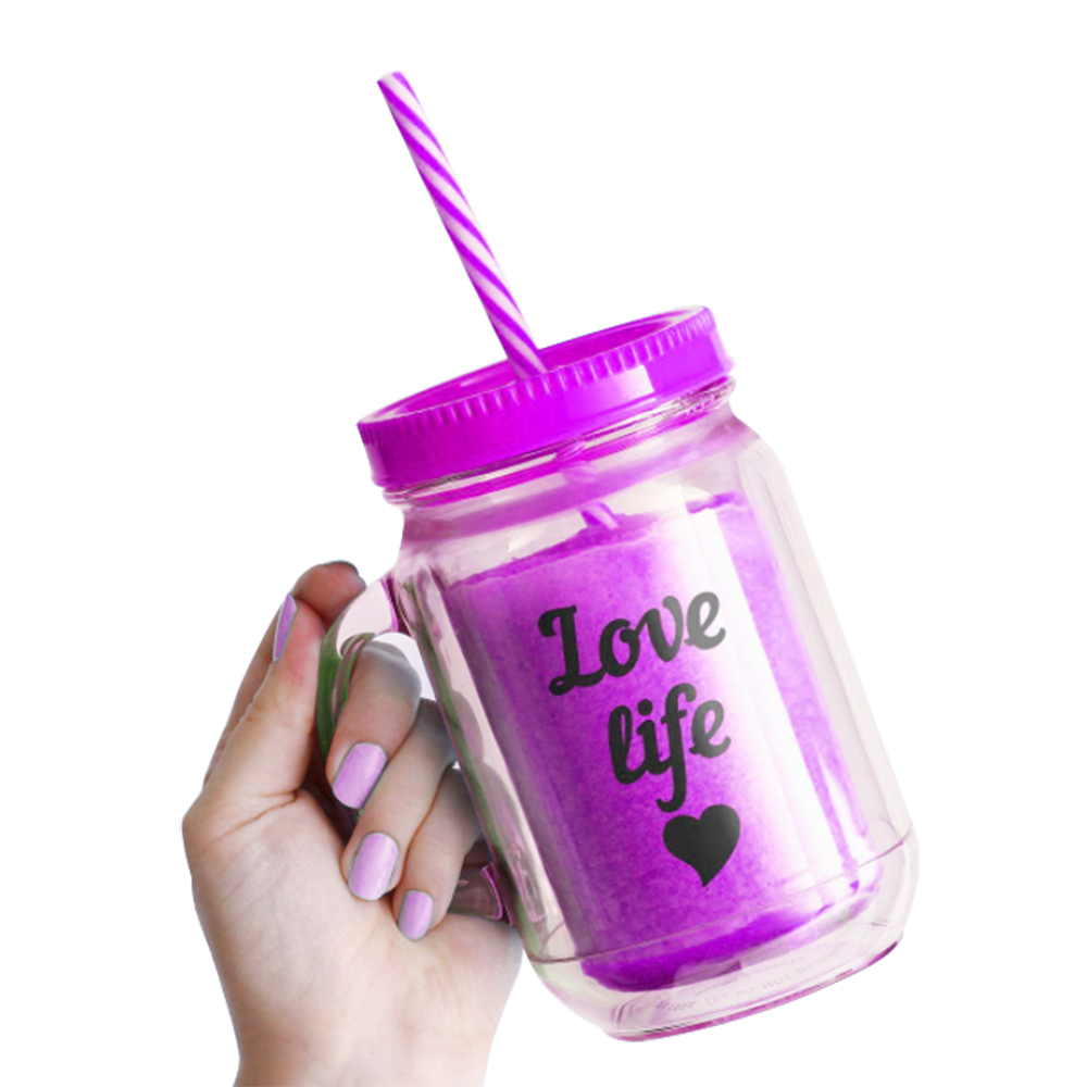Недорогие пластиковые банки с широким горлышком с соломинкой, 16 унций