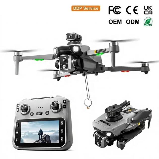 2026 Cheap K19 MAX GPS RC Drone with 4.5 Inch Screen Remote Controller LED Lights Plastic HD Payload Drop Delivery 5G WiFi FPV