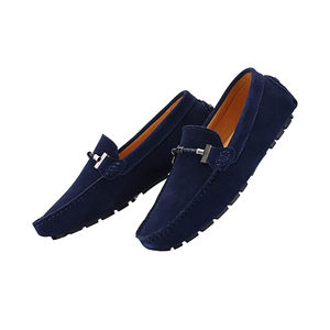 Mocassins professionnels en cuir véritable pour hommes, <span class=keywords><strong>chaussures</strong></span> bleues personnalisées de grande taille, <span class=keywords><strong>chaussures</strong></span> en <span class=keywords><strong>daim</strong></span> à la mode - Product Image 4