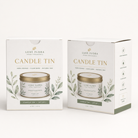 Caja de Cartón Plegable Blanca SBS de 350 g/m² con Impresión Litográfica a Todo Color para Embalaje de Velas Aromáticas para el Hogar