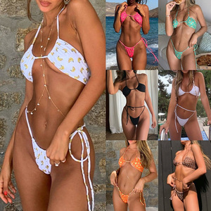 Verano mujer Sexy Hot Bikini traje de baño Tanga Bikini G-<span class=keywords><strong>String</strong></span> dos piezas espalda descubierta Tanga Bikini Set - Product Image 3