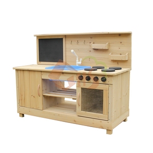 <span class=keywords><strong>Cuisine</strong></span> extérieure <span class=keywords><strong>en</strong></span> <span class=keywords><strong>bois</strong></span> pour enfants avec rangement et tableau noir et ensemble de jouets de <span class=keywords><strong>cuisine</strong></span> pour robinet d'eau - Product Image 1