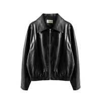 Veste moto marron haut de gamme pour femme en similicuir PU, manteau personnalisé pour les sorties hivernales
