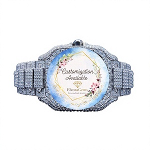 Reloj Inteligente Moissanite ElvoraGems, Unisex, con Correa de Gemas Personalizable, 42mm, Resistente al Agua 10 Bar, Cristal de Zafiro - Product Image 1