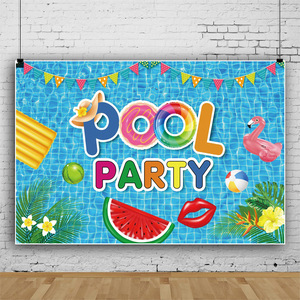 Schwimmbad-Party-Hintergrund Sommer Fotostudio Banner Fotobrain für Kinder Geburtstagsfeier-Dekorationen - Product Image 1