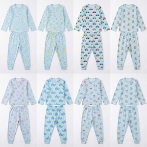아동복 유아복 아기옷 세트 만화 프린트 긴팔 잠옷 남아 여아용 - Product Image 3