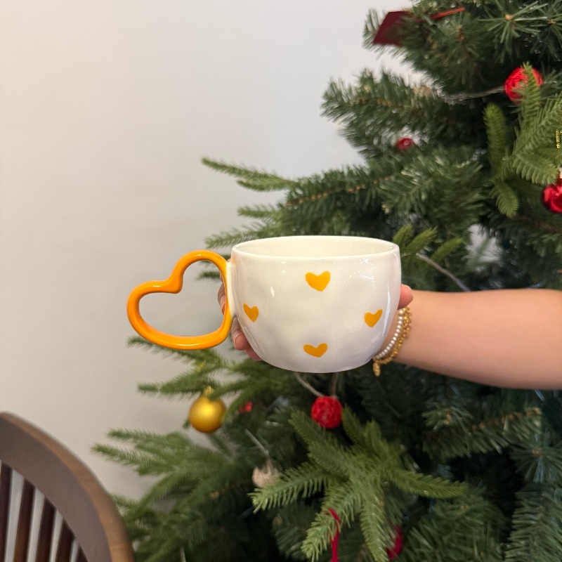 Tazza singola cuore arancione