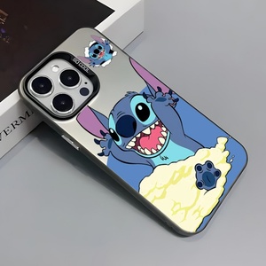 Coque de téléphone portable motif dessin animé mignon imprimé UV pour iPhone 17 Pro Max 16 15 Plus 15 14 13, couleurs argentées, coque arrière IMD - Product Image 5