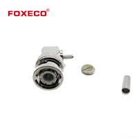 Connecteur BNC mâle haute résistance FOXECO pour câble Hiflex CCTV 1/4 pouce