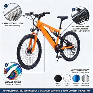Vélo de montagne électrique à suspension intégrale 48V avec batterie intégrée cachée, frein à disque, 27,5 pouces, vélo électrique tout-terrain pour adultes, pour la conduite sur sentier - Product Image 5