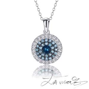 Pendentif vintage en alliage de la série Counterattack, incrusté d'opale, de tourmaline et de saphir blanc synthétique, à motif géométrique - Product Image 5