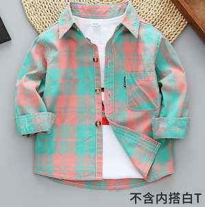 Nouvelle collection Printemps-Automne 2020 : Manteau rayé en coton à manches longues pour bébés garçons et filles de 1 à 7 ans, chemise à carreaux pour enfants - Product Image 3