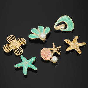 Boucles en métal en forme de coquillage et d'étoile de mer, plaquées or vert, connecteurs décoratifs pour maillots de bain, boucle à ardillon de forme irrégulière - Product Image 3