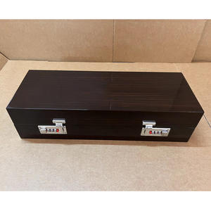 Estuche para Relojes de Fábrica, Caja de Madera Negra para 5 Relojes de Mujer y Hombre, Organizador con Almohadillas de Cuero, Caja de Viaje Portátil - Product Image 5