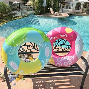 Inf KELUKEYA <b>Inflatable</b> Swimming Ring 90cm Lettered Unisex <b>Pool</b> <b>Float</b> With Handles - Product Image 2