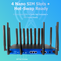 Routeur WIFI 6 CPE AX3000 5G OpenWrt 4 emplacements pour cartes SIM Antennes externes à gain élevé Routeur 5G personnalisé