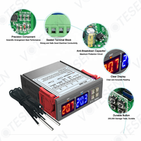 Thermostat double régulateur de température STC3008, Thermostat numérique avec capteur NTC, thermo-régulateur pour les appareils de réfrigération et de chauffage