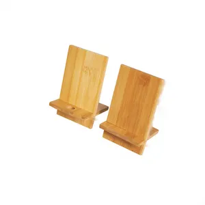 Suporte de madeira de bambu para celular, suporte para tablet de mesa para telefone ipad