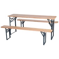Ensemble de chaises de bar à bière en bois massif personnalisable pour l'extérieur Design à longue bande avec application de salle à manger rustique Table basse pliable
