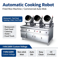 Máquina de Arroz Frito Automática Eléctrica/a Gas de Acero Inoxidable Personalizada de Fábrica 110V 220V, Robot de Cocina Automático para Saltear, Wok