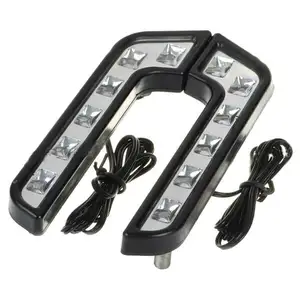 OEM C0789 2pcs 12V Super Branco Carro Luz 4.8W 6 LED Luzes Diurnas em Forma de L Condução Nevoeiro Lâmpada Luzes Diurnas