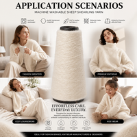 Fil chenille doux et moelleux à prix attractif 2/32Nm, acrylique et nylon, pour tricot à la main, lavable en machine, teint en imitation peau de mouton
