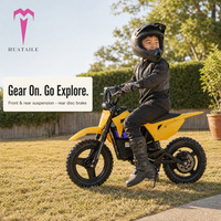 Moto électrique tout-terrain pour enfants 350W 36V 4Ah, pneus tout-terrain de 14 pouces, suspension avant et arrière, frein à disque, 3 modes de vitesse, phare LED, OEM