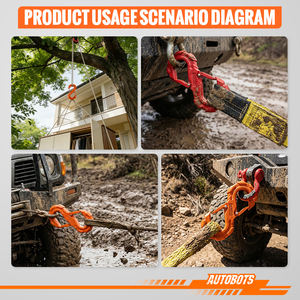 Gancho de Remolque de Alta Calidad AUTOBOTS para Cabrestante, Correa de Trinquete para Cabrestante, Gancho de Cabrestante Reforzado con Gancho Plano para Remolque - Product Image 6